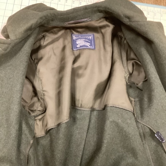 Burberry Vintage Loden Wool Alpaca Coat Austria Cape Back Belted Size 6/36 - Picture 11 of 17